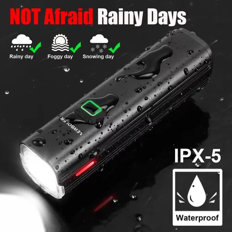 USB Rechargeable Bicycle Light Set Black