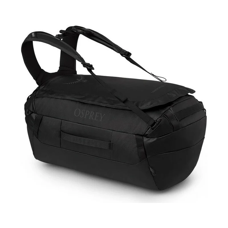 Osprey Transporter Duffel 40 Black, robuste Reisetasche für Reisen und Outdoor