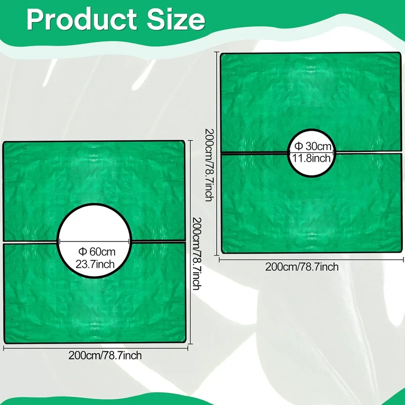 2 Set Landscape Pruning Tarp 78.7"x78.7" Waterproof Bush Trimming