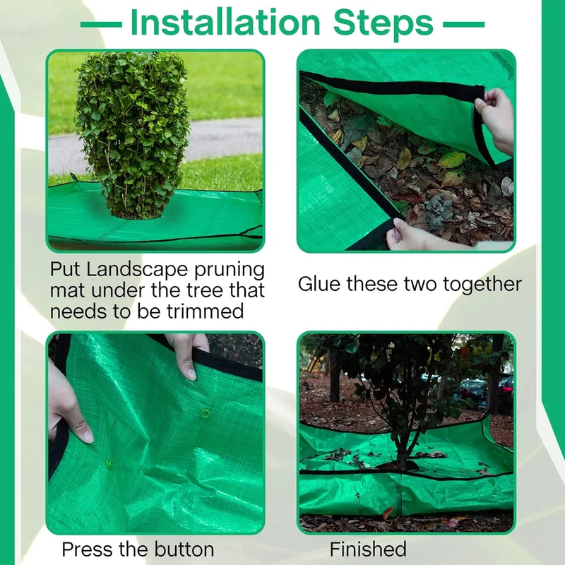 2 Set Landscape Pruning Tarp 78.7"x78.7" Waterproof Bush Trimming