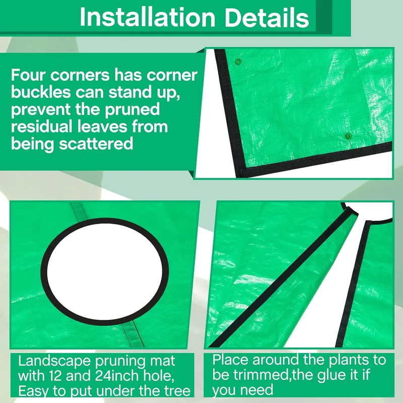 2 Set Landscape Pruning Tarp 78.7"x78.7" Waterproof Bush Trimming