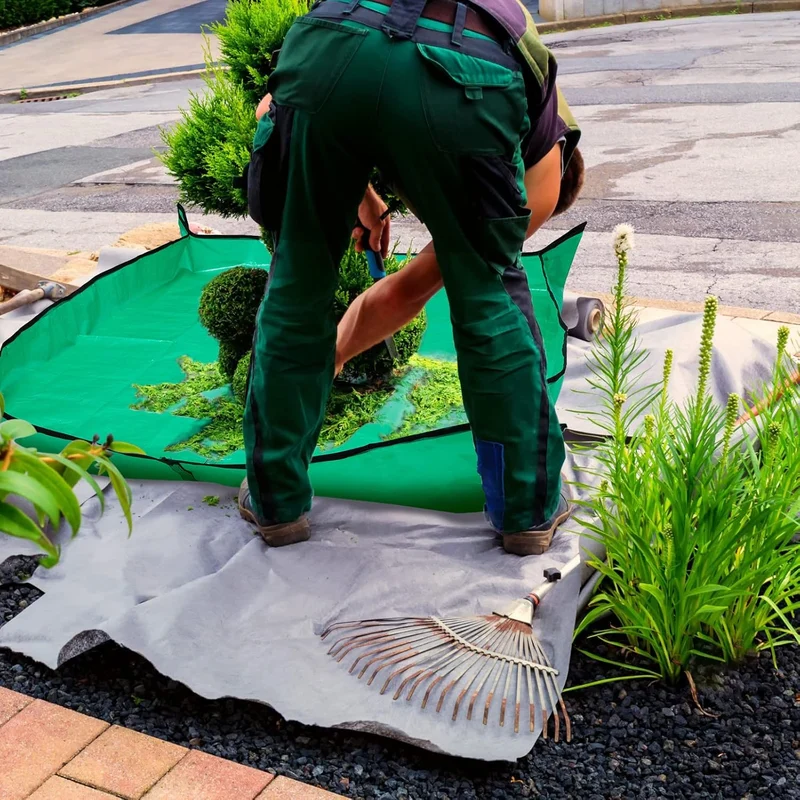 2 Set Landscape Pruning Tarp 78.7"x78.7" Waterproof Bush Trimming
