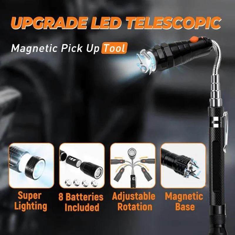 Black Magnetic Pickup Tool