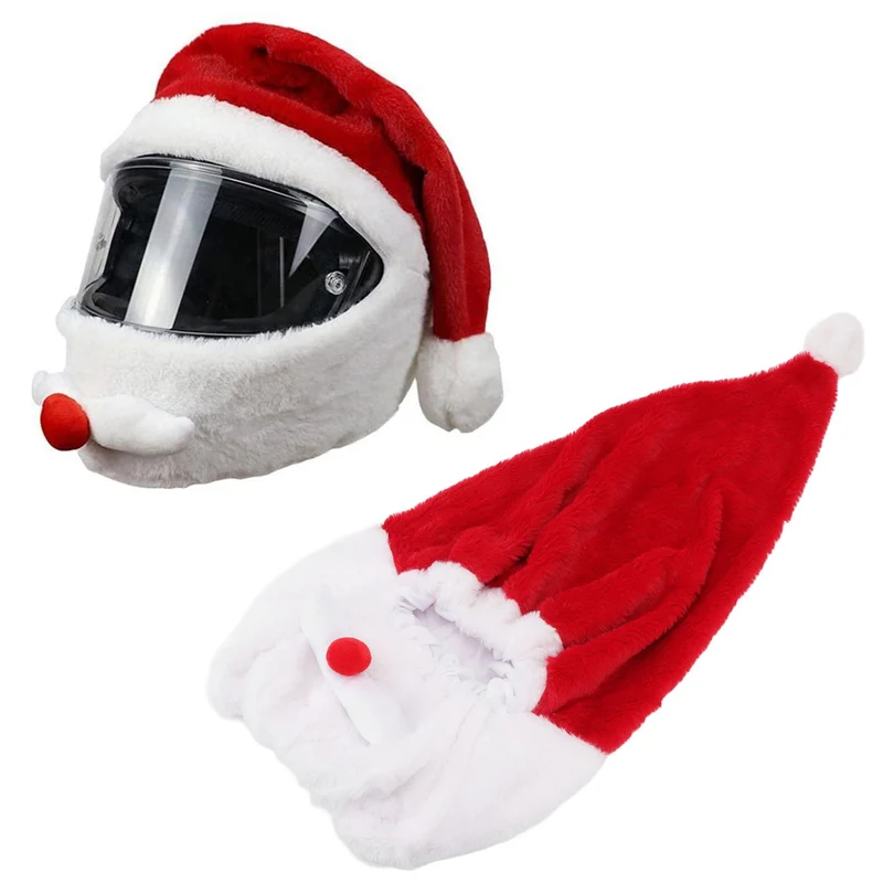 Christmas Helmet Cover Plush Scratch Proof Motorcycle Helmet Hat