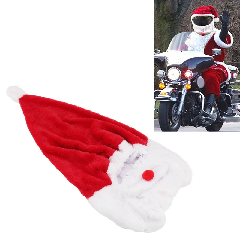 Christmas Helmet Cover Plush Scratch Proof Motorcycle Helmet Hat