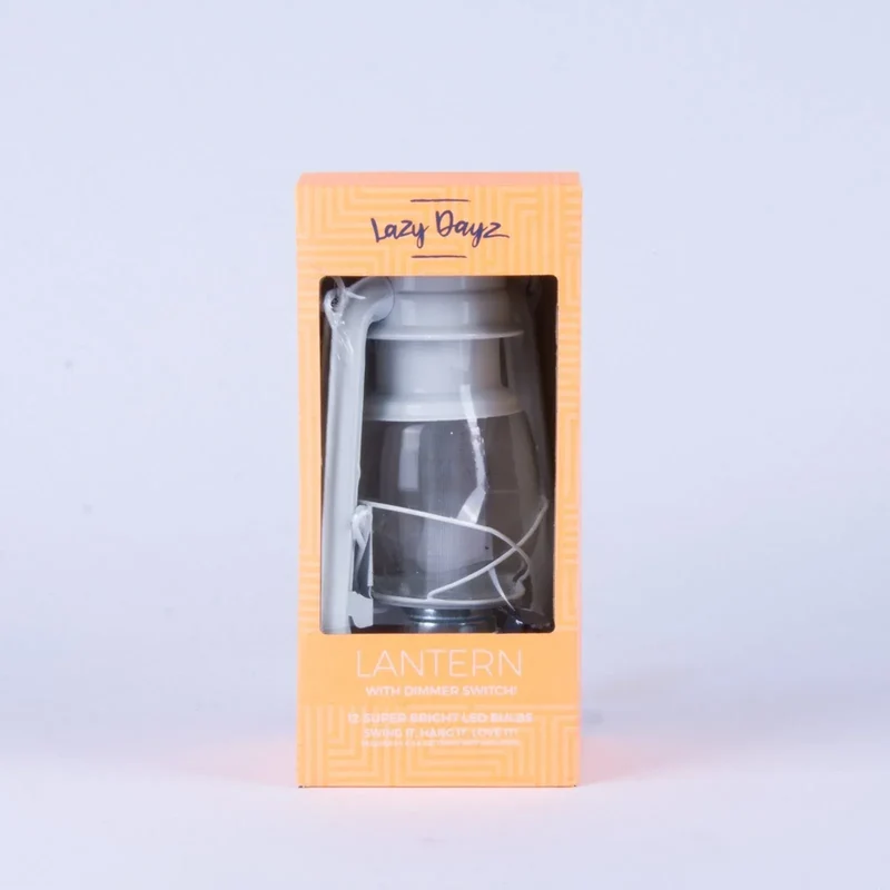 White 12 LED Solid Metal Camping Hurricane Lantern