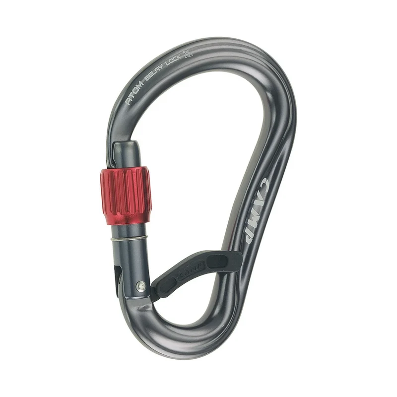 Camp Atom Belay Lock Grey, HMS-Sicherungskarabiner mit Anti-Rotation