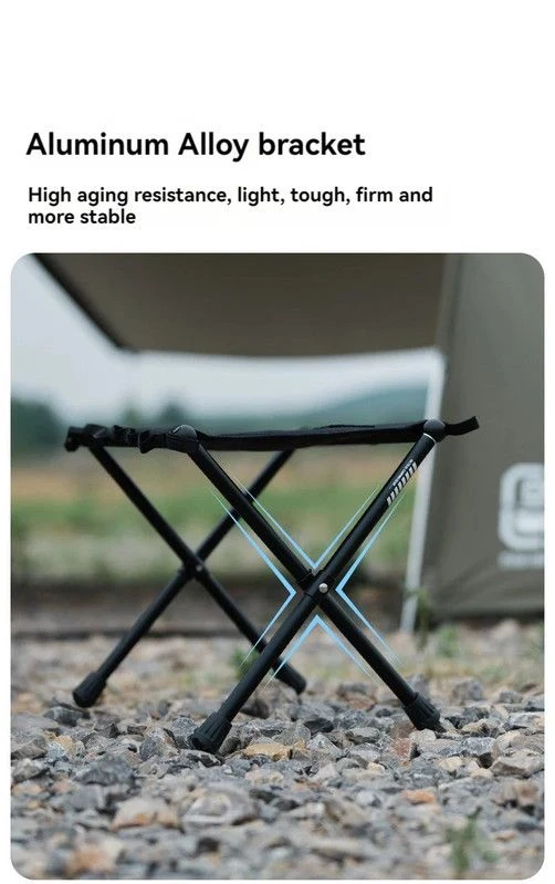 Ultra-Light Folding Camping Stool Black