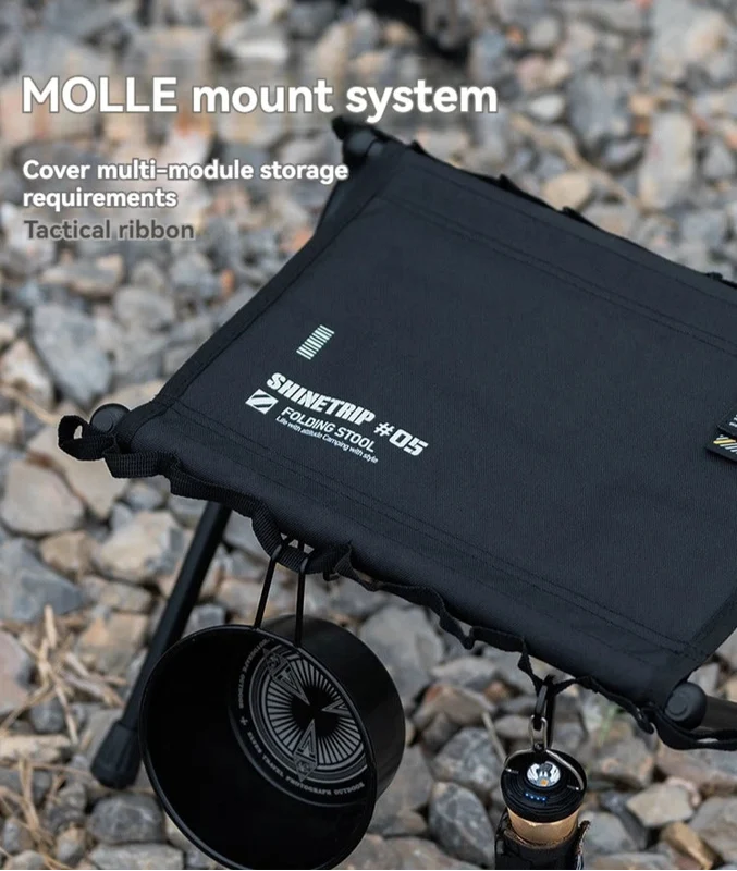Ultra-Light Folding Camping Stool Black