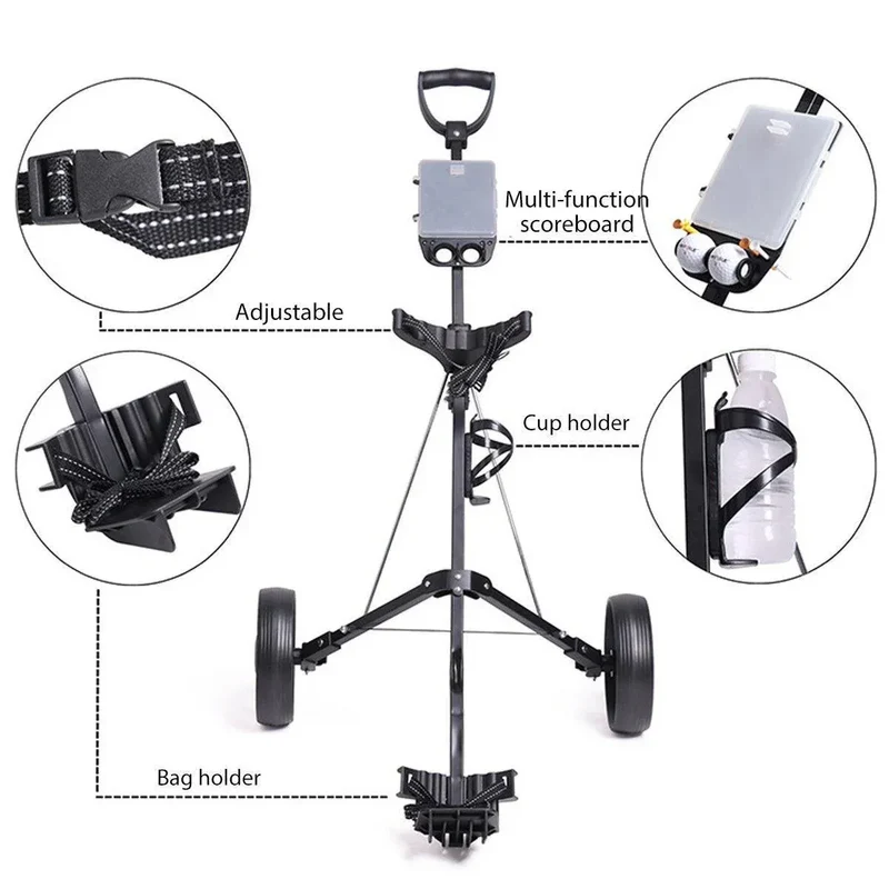 Foldable Aluminum Golf Push Pull Trolley Cart Buggy for Easy Transport
