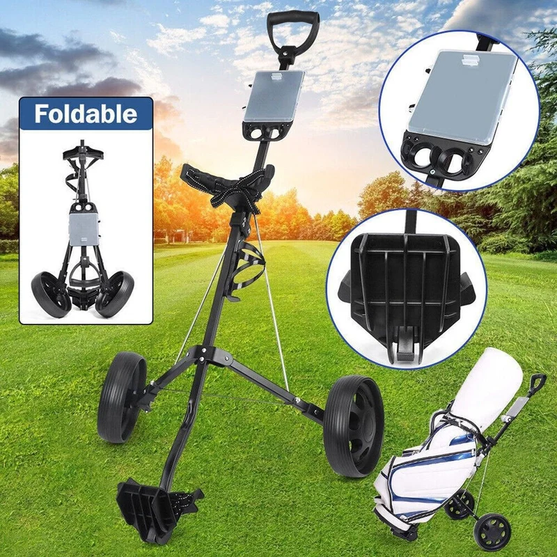 Foldable Aluminum Golf Push Pull Trolley Cart Buggy for Easy Transport