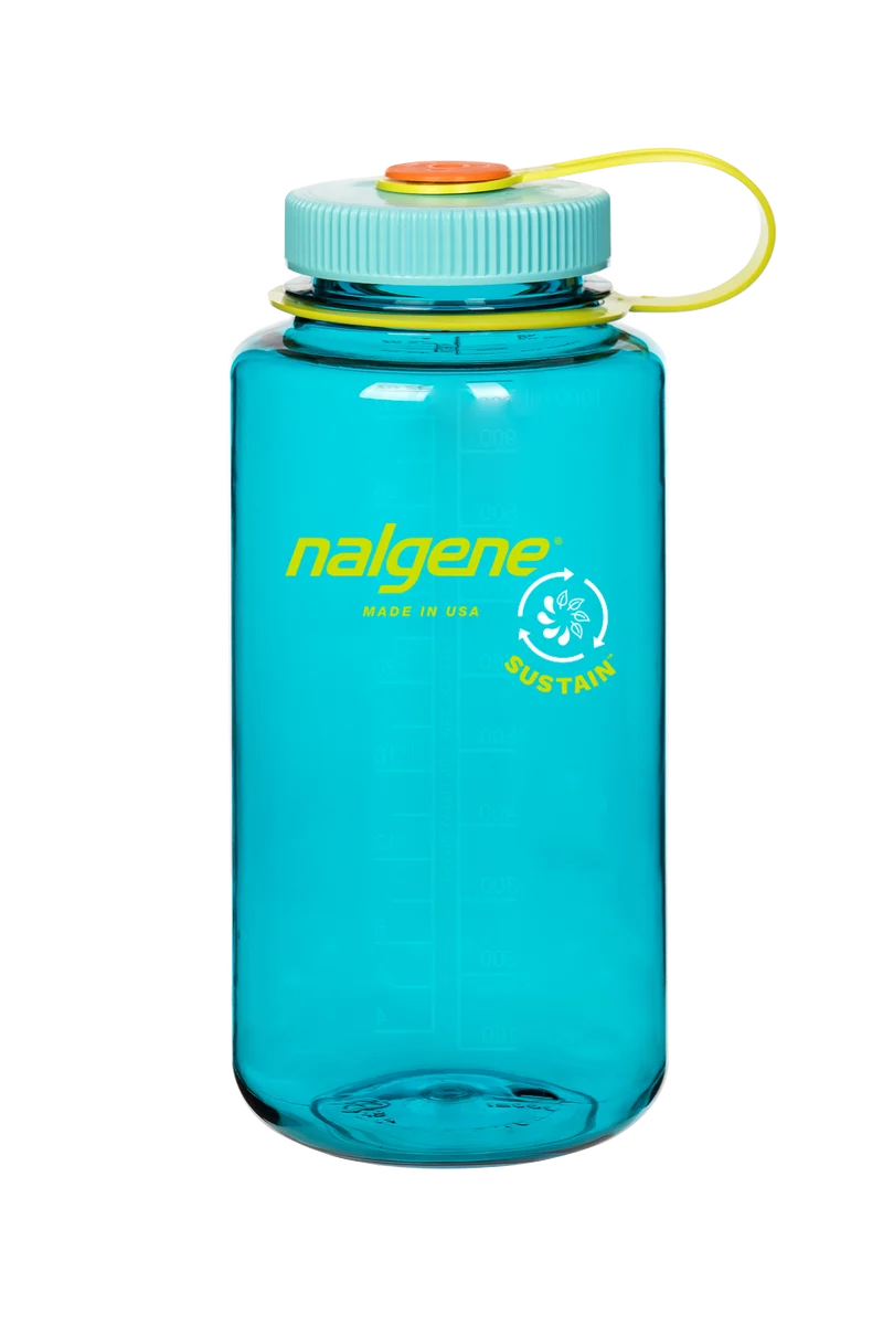 Nalgene Wide Mouth Tritan Water Bottle 1L, Cerulean Sustain