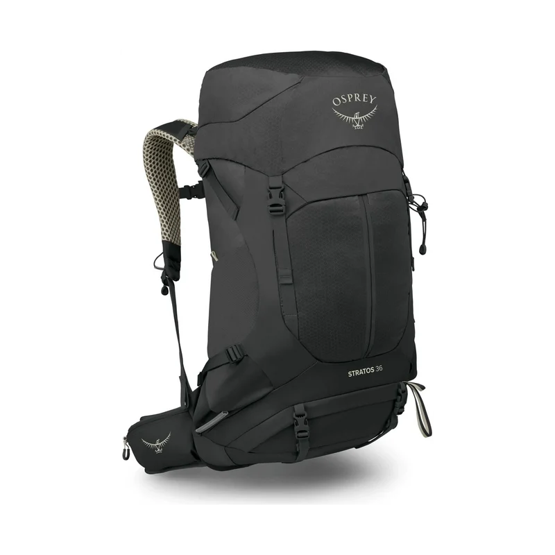 Osprey Stratos 36 Black, komfortabler Wanderrucksack für Tages- und Hüttentouren
