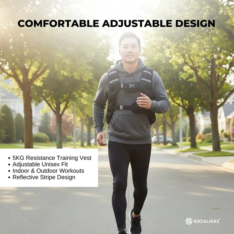 Social Hike 5Kg Weighted Vest Fit For Running Walking Training