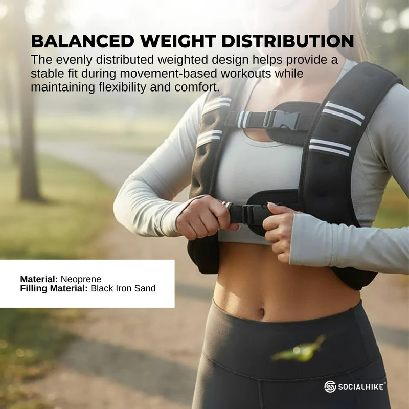 Social Hike 5Kg Weighted Vest Fit For Running Walking Training