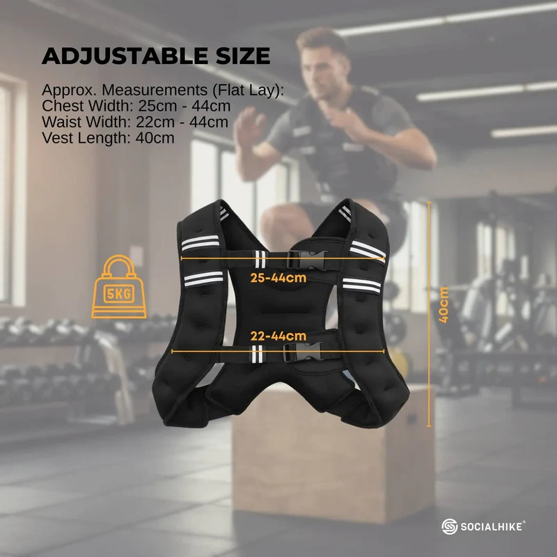 Social Hike 5Kg Weighted Vest Fit For Running Walking Training