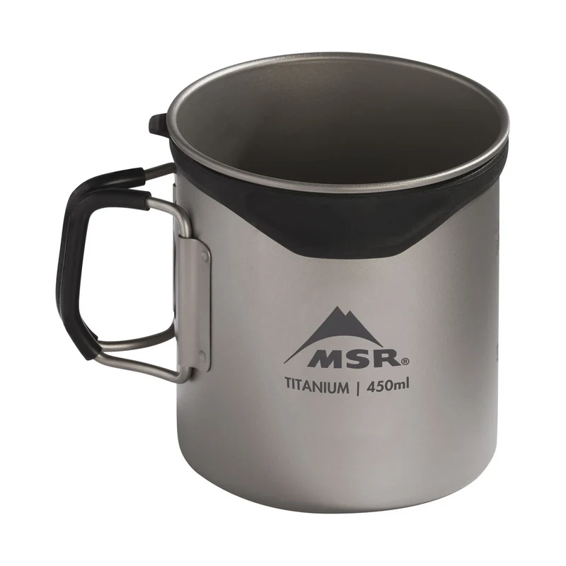 MSR Titan Cup 450 ml Grey, ultraleichte Tasse aus Titan für Trekking und Outdoor
