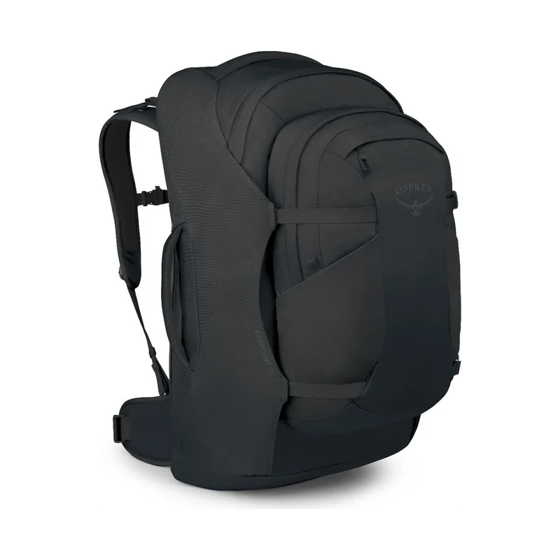 Osprey Farpoint 70 Black, geräumiger Reiserucksack für lange Reisen und Backpacking