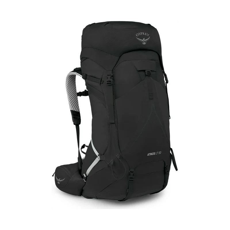 Osprey Atmos AG 50 LT Black, komfortabler Trekkingrucksack für Touren und Reisen