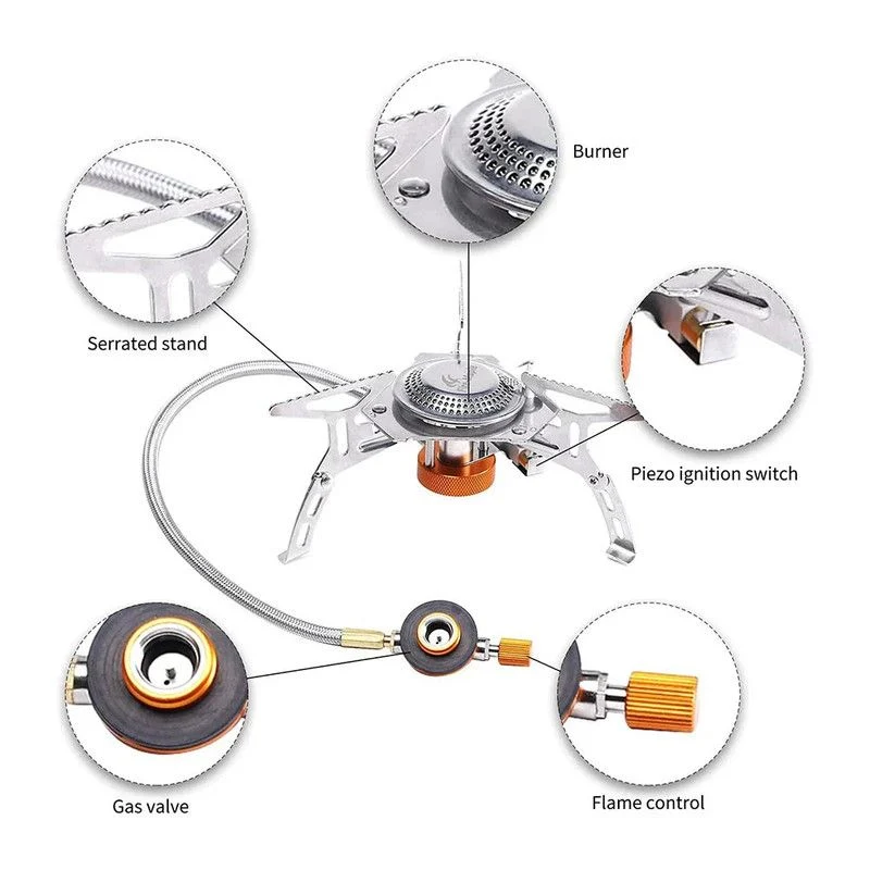 Portable Split Gas Stove Silver