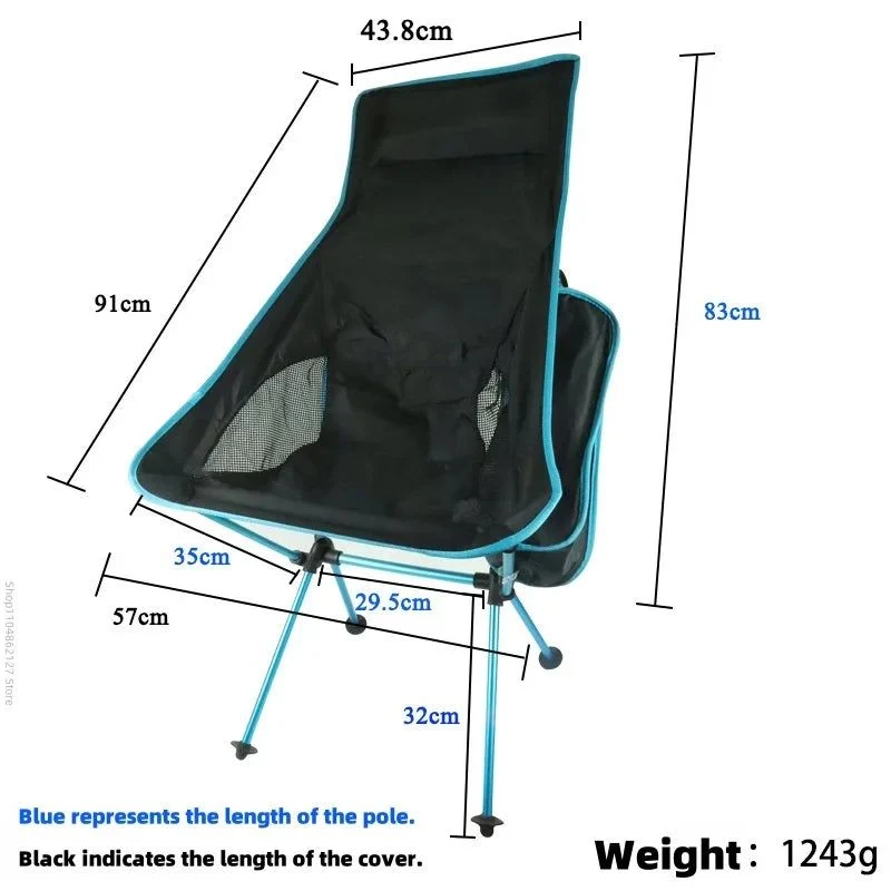 Ultra-Light Folding Camping Chair Blue