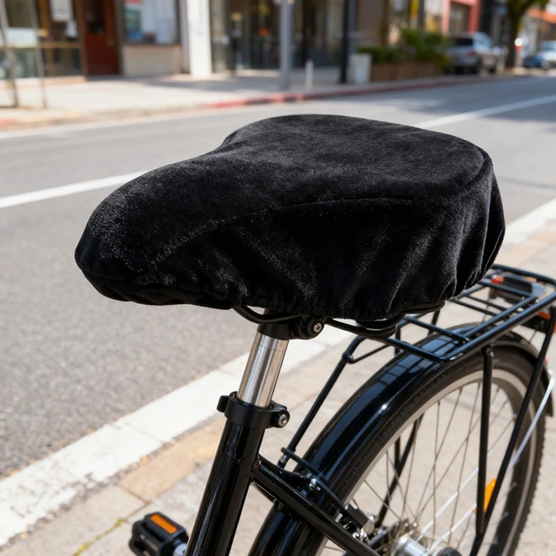 Black Fleece Bicycle Saddle Cover
