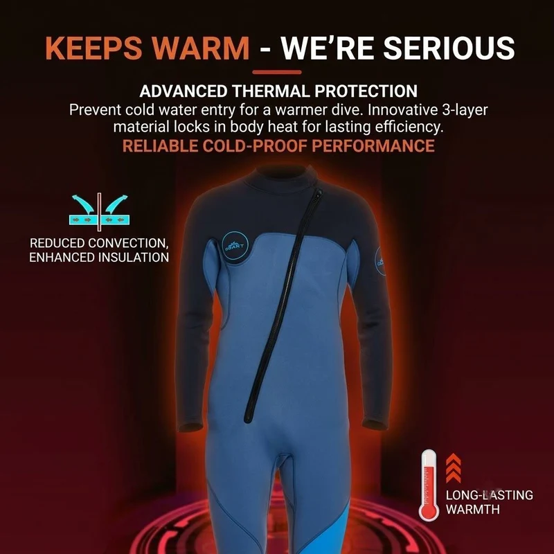 XL Grey 3MM Men's Full Wetsuit