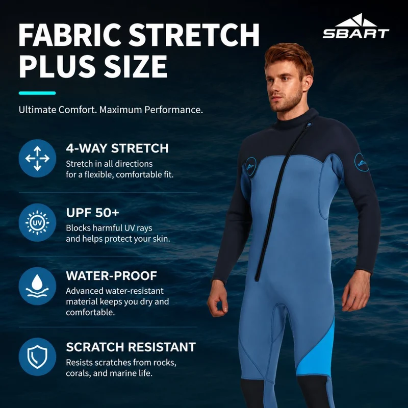 XL Black 3MM Men's Full Wetsuit