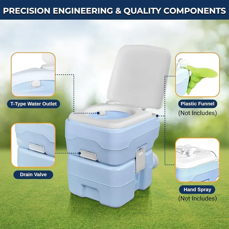 20L Toilet Camping Toilet for Hiking RV Trips Emergency Potty Seat