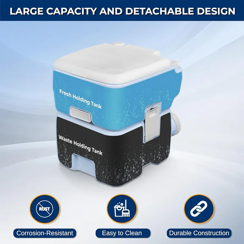 20L Toilet Camping Toilet for Hiking RV Trips Emergency Potty Seat
