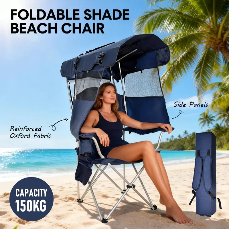 Foldable Canopy Shade Chair Sturdy Frame Thickened Oxford Fabric Chair