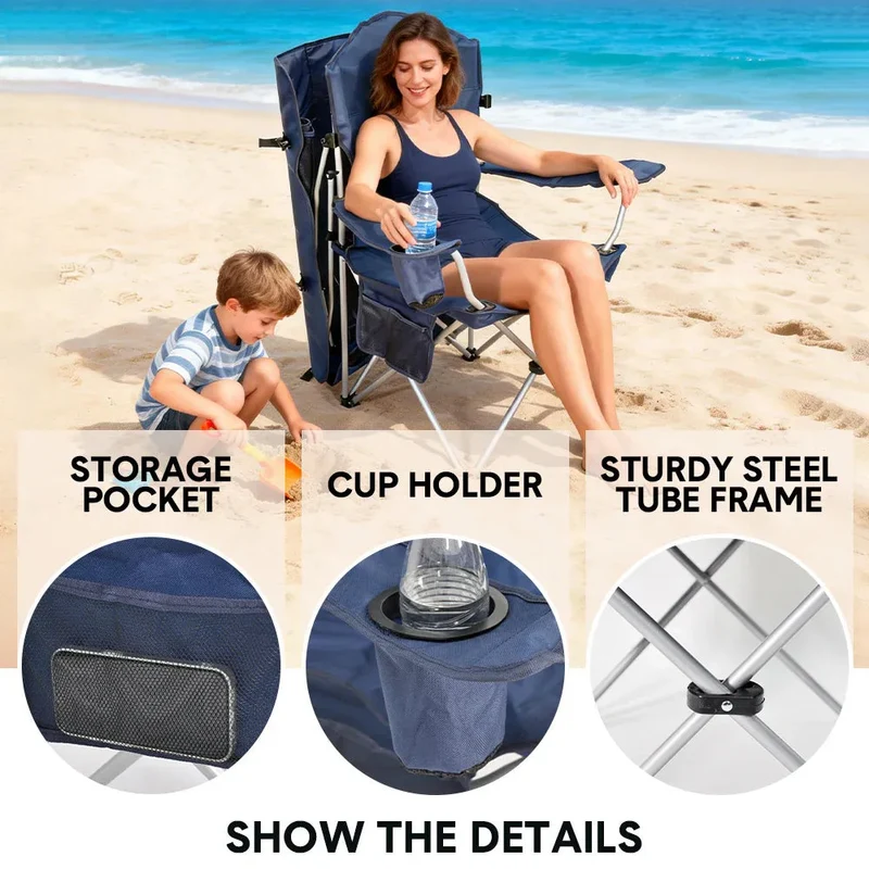 Foldable Canopy Shade Chair Sturdy Frame Thickened Oxford Fabric Chair