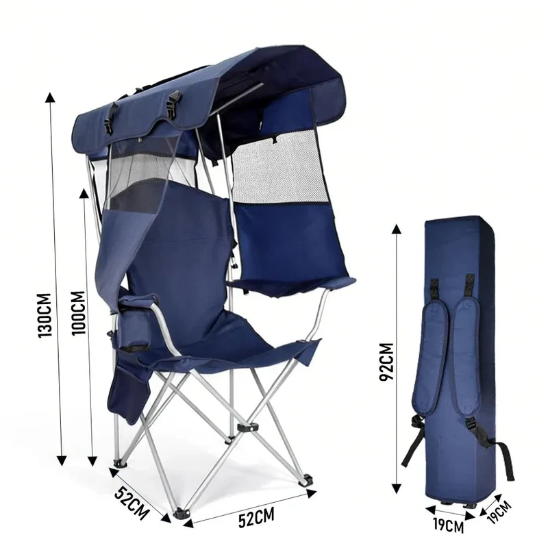 Foldable Canopy Shade Chair Sturdy Frame Thickened Oxford Fabric Chair