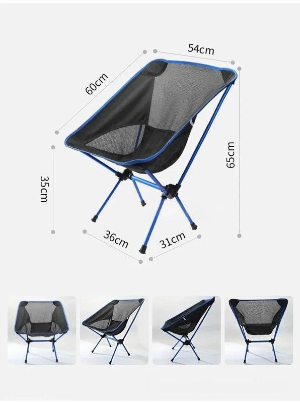 Premium Foldable Camping Chair Blue