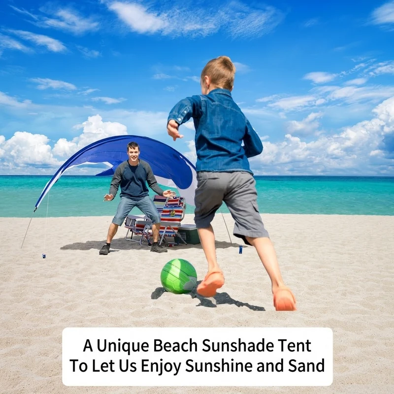 Green Whale-Shaped Beach Wind Shelter