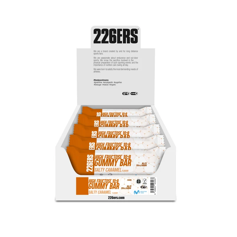 BOX 24 HIGH FRUCTOSE GUMMY BAR 60g - Gominola Energética