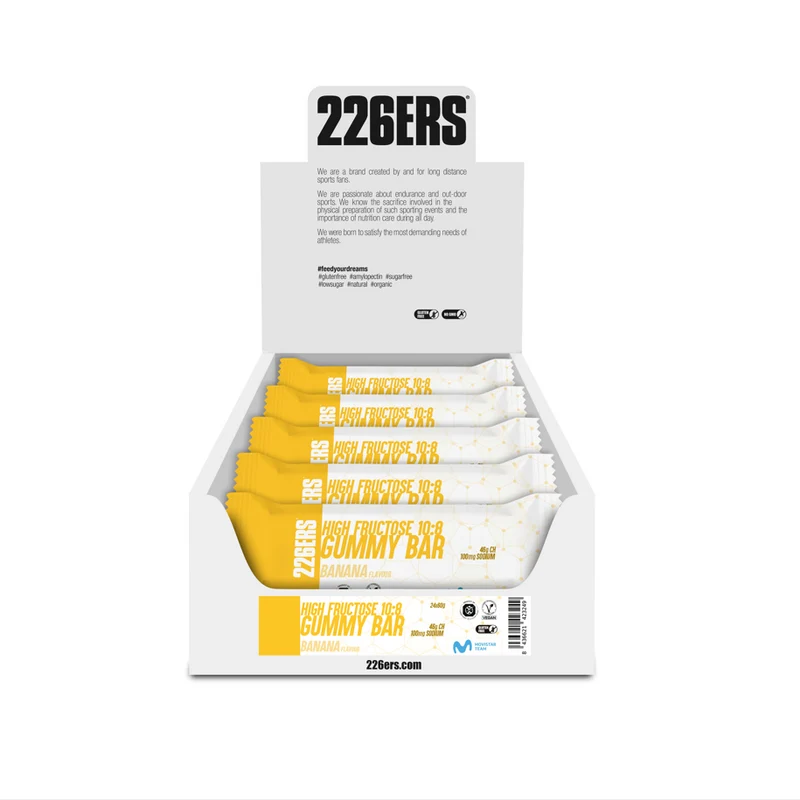 BOX 24 HIGH FRUCTOSE GUMMY BAR 60g - Gominola Energética