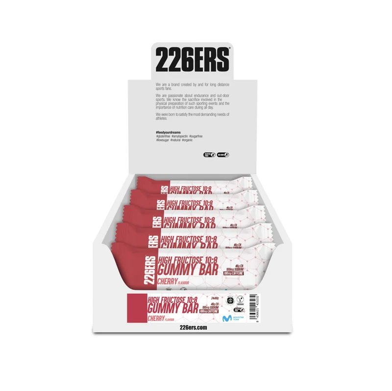 BOX 24 HIGH FRUCTOSE GUMMY BAR 60g - Gominola Energética