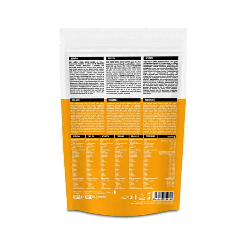 SUB9 ENERGY DRINK 1Kg MANGO - OUTLET