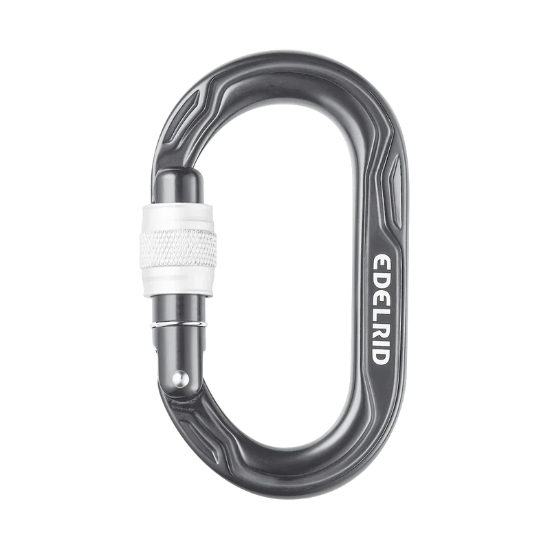 Edelrid Kiwi Screw Grey, leichter Schraubkarabiner für vielseitige Anwendungen