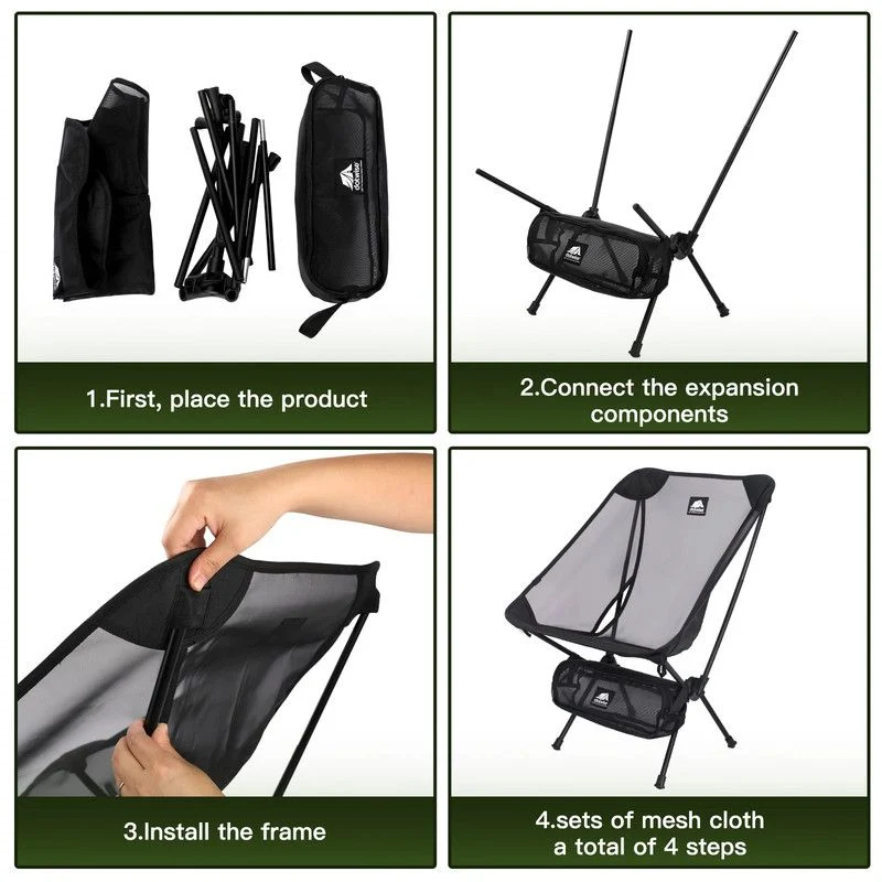 2pc Outdoor Folding Moon Chairs Black