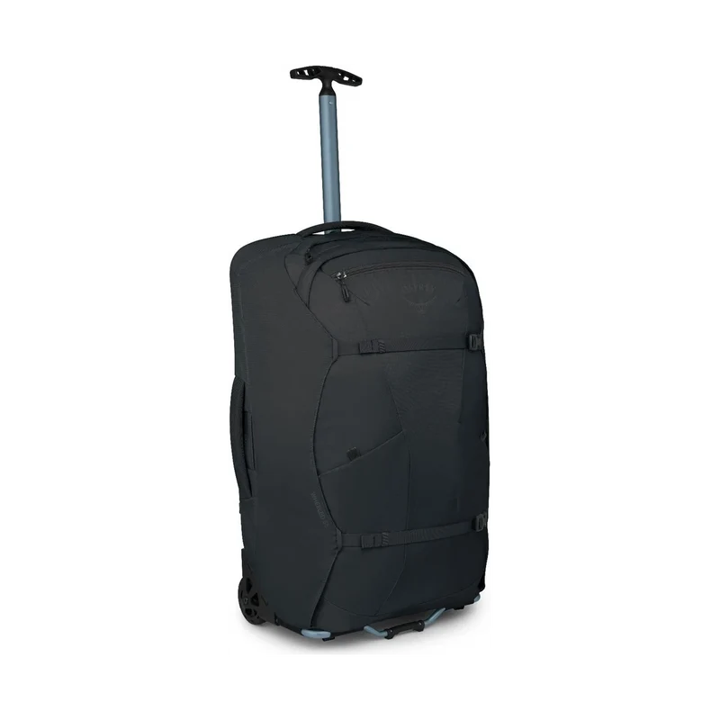 Osprey Farpoint Wheeled Travel 65 Black, Reiserucksack mit Rollen für Reisen und Backpacking