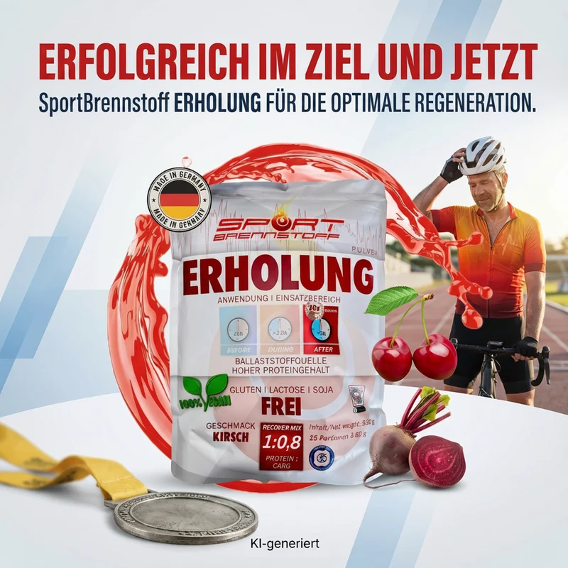 SportBrennstoff ERHOLUNG – Veganer Recovery-Shake Kirsche