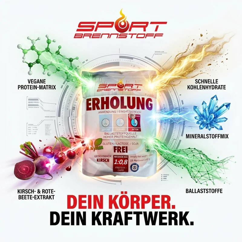 SportBrennstoff ERHOLUNG – Veganer Recovery-Shake Kirsche