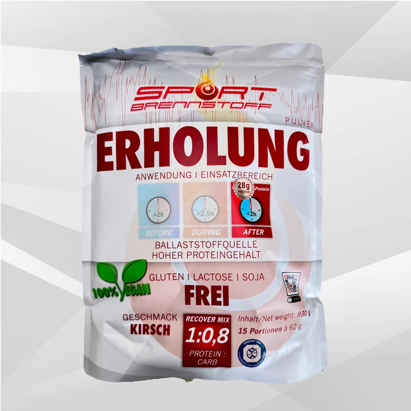 SportBrennstoff ERHOLUNG – Veganer Recovery-Shake Kirsche
