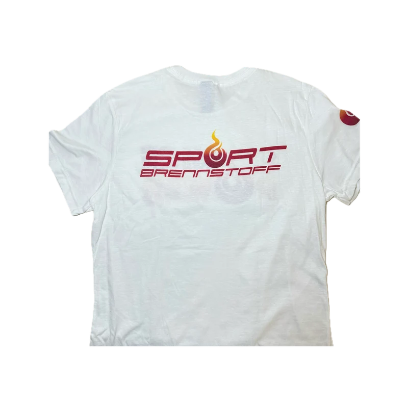 SportBrennstoff Damen-T-Shirt „Nice Power“ – Weiß