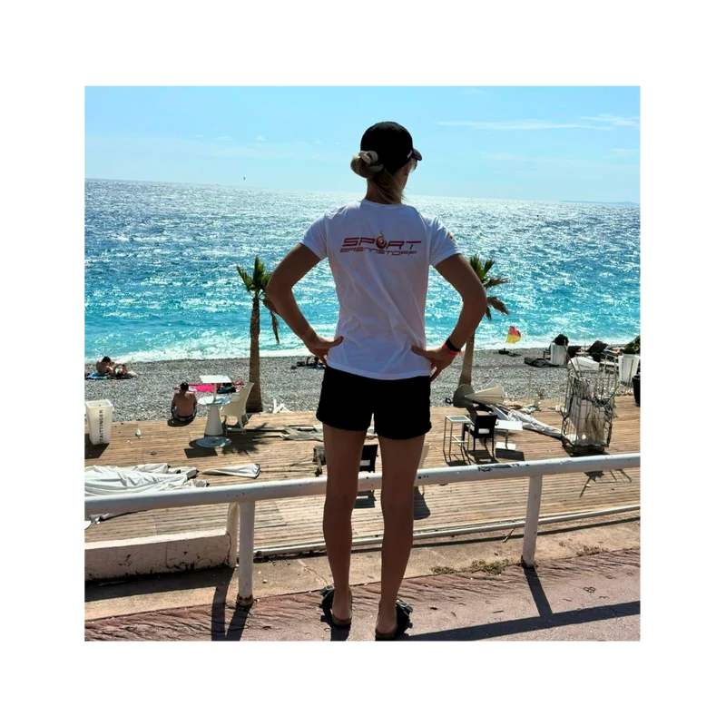 SportBrennstoff Damen-T-Shirt „Nice Power“ – Weiß