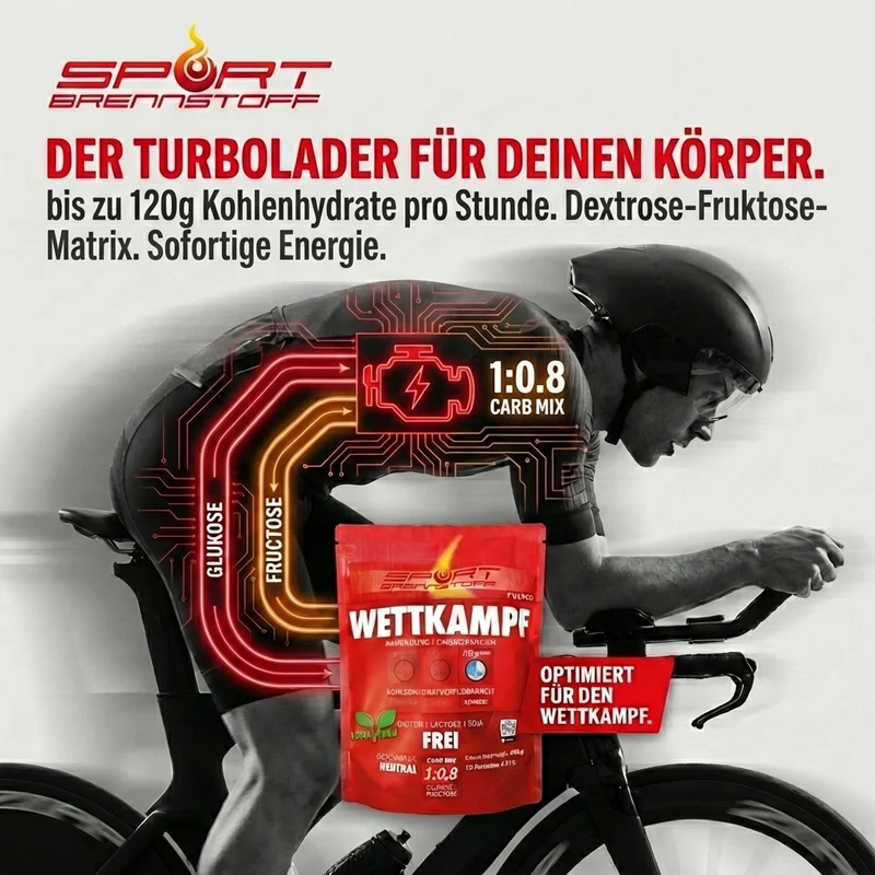 SportBrennstoff WETTKAMPF – Sportgetränk mit 90 g Kohlenhydraten