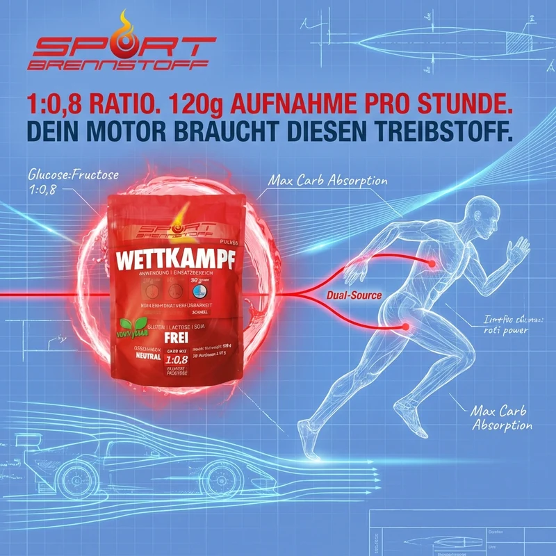 SportBrennstoff WETTKAMPF – Sportgetränk mit 90 g Kohlenhydraten