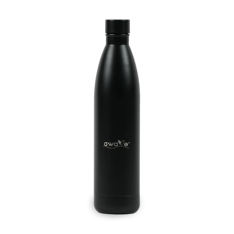 AWAVE® Thermo Trinkflaschen-Set, aus recyceltem Edelstahl, 750 ml, mit Accessoires